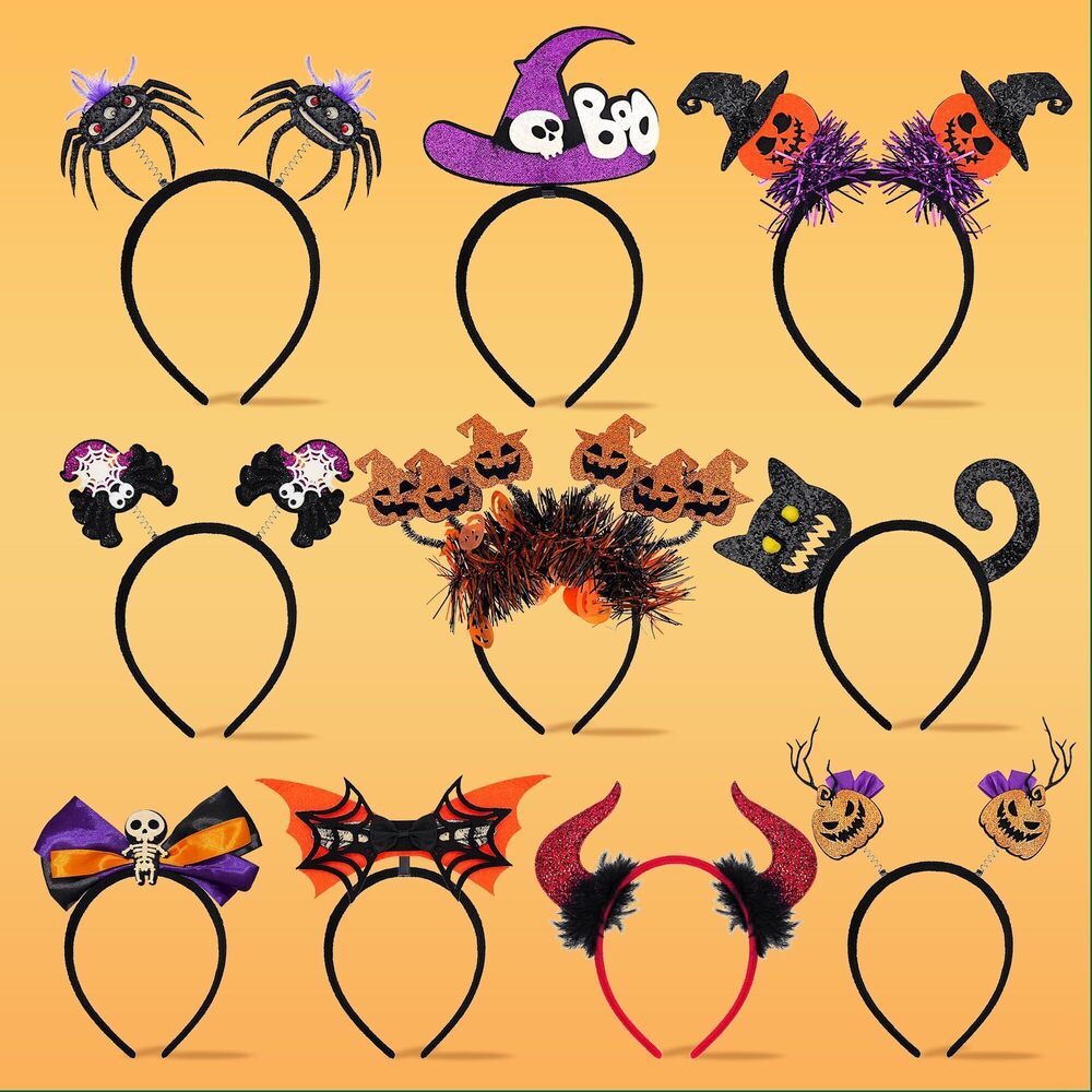 2022 10 Pcs Halloween Headbands, Halloween Party Favors Witch Hat